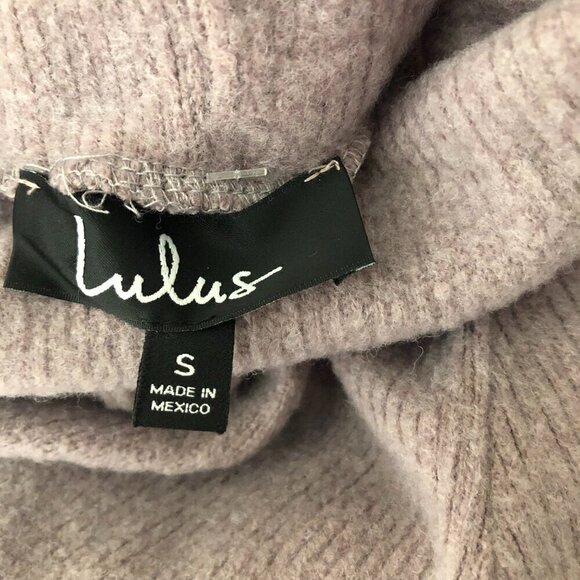 Lulu's soft turtleneck sweater dress very warm light purple pink long sleeves S - Picture 9 of 14